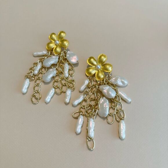 Flower statement earrings N1063 - Picture 2 of 4